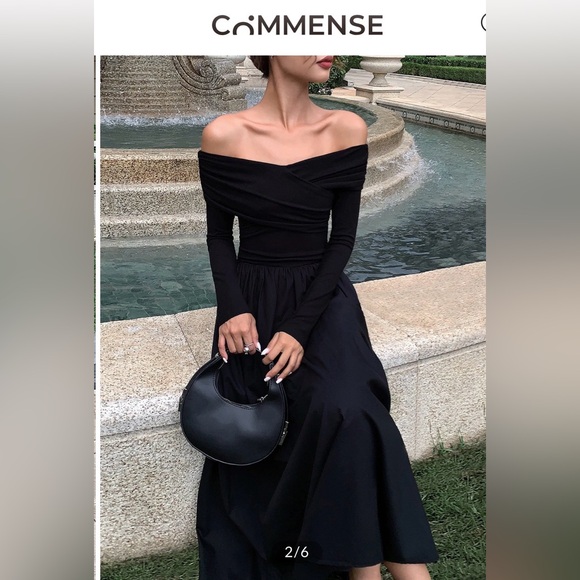 Commense Dresses & Skirts - Commense Over the Shoulder Maxi Dress